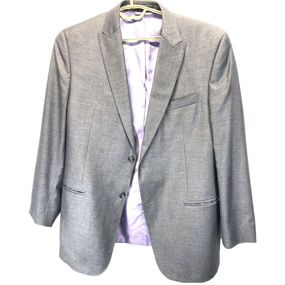 Sean John Men's 41L Sport Coat Blazer Suit Jacket 2 Button Gray w/defect***